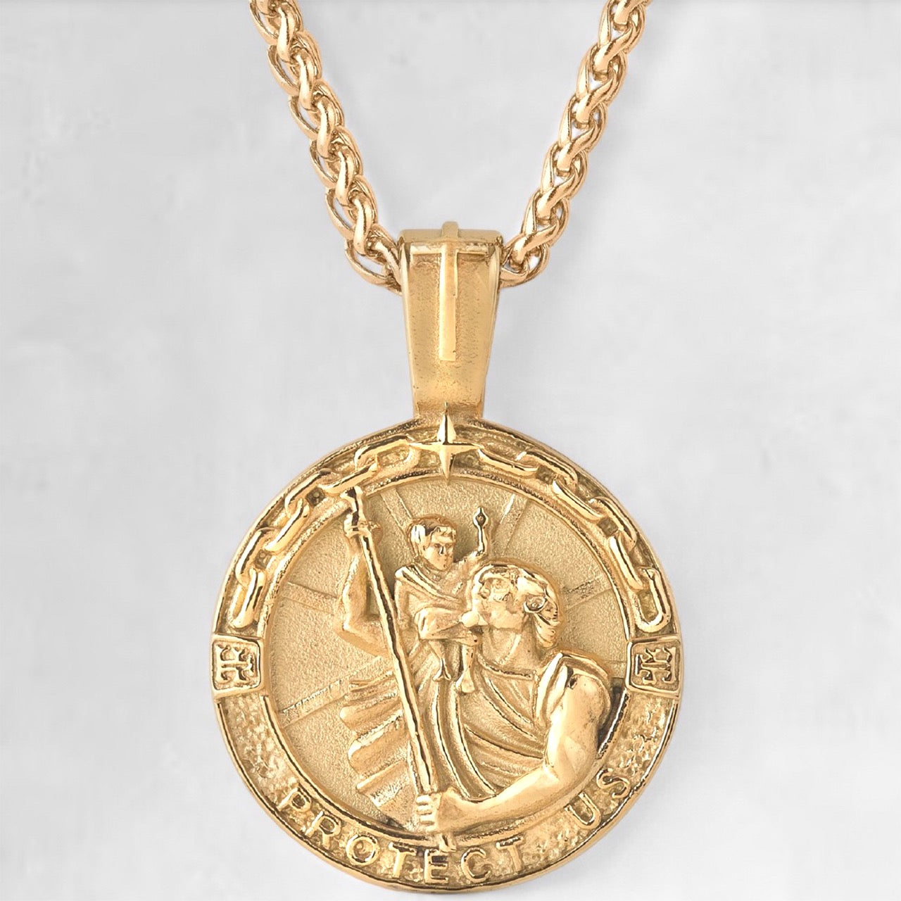 Men's saint Christopher gold pendant