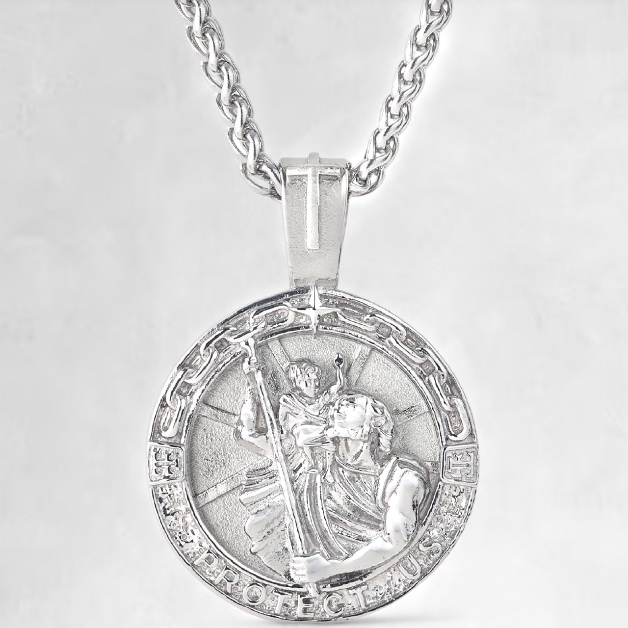 Men's saint Christopher silver pendant