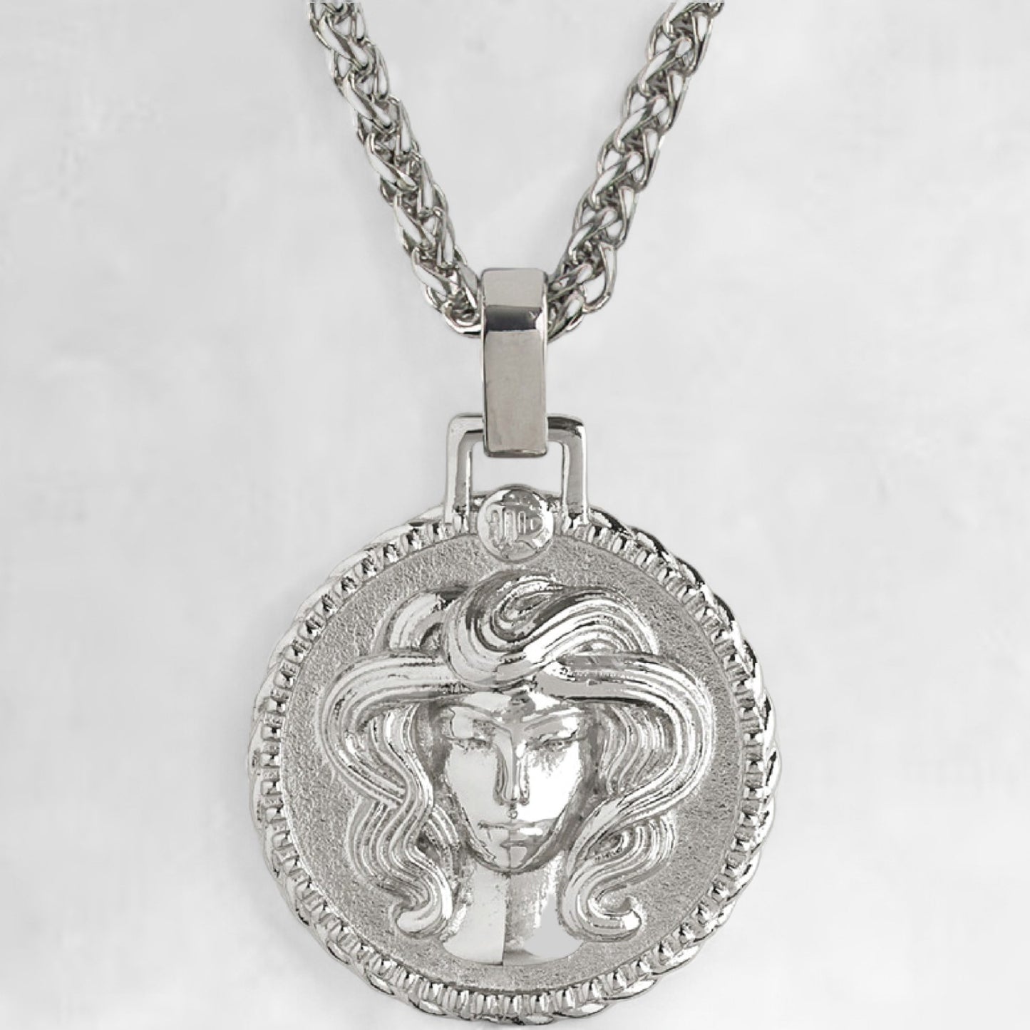 Men's silver Virgo pendant necklace