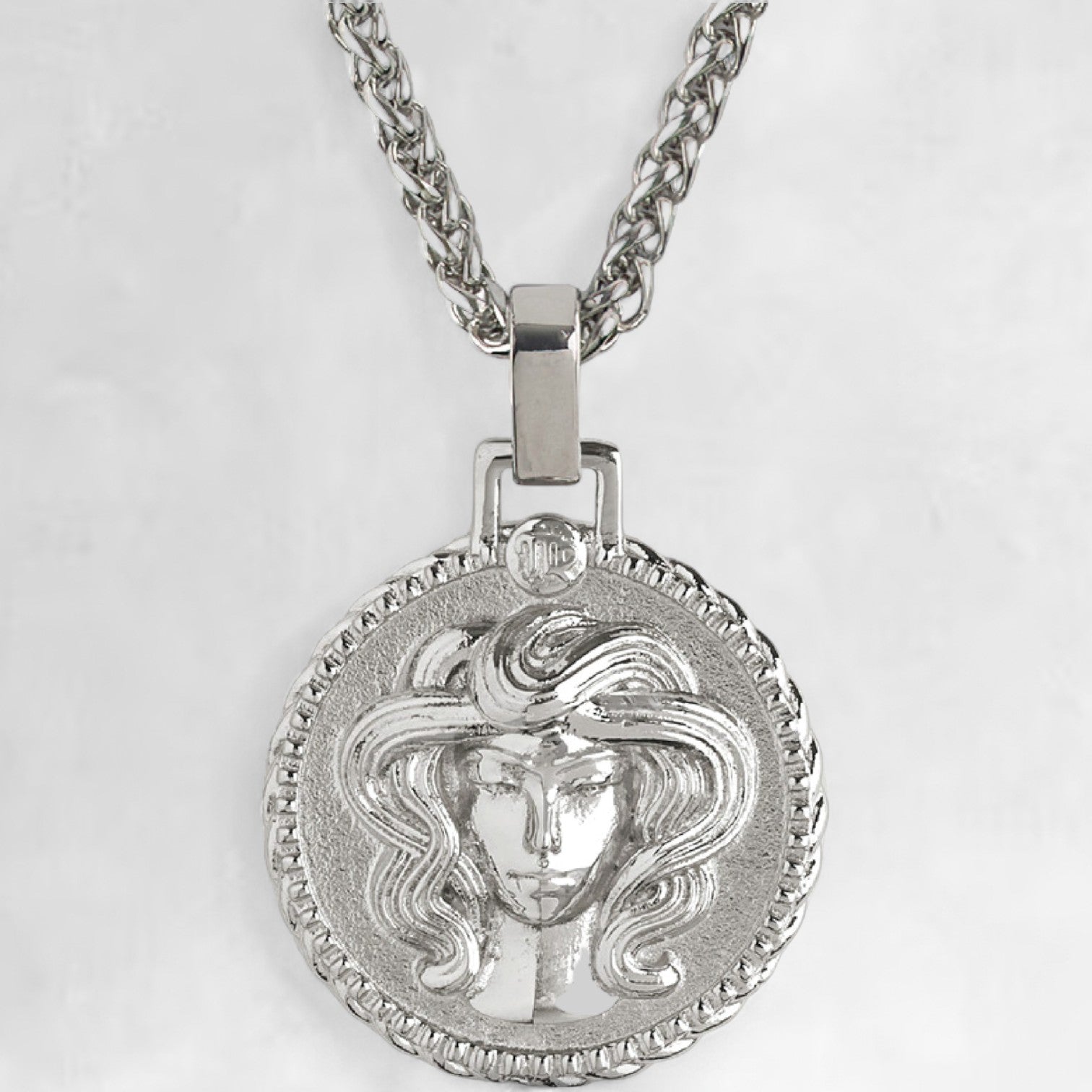 Men's silver Virgo pendant necklace