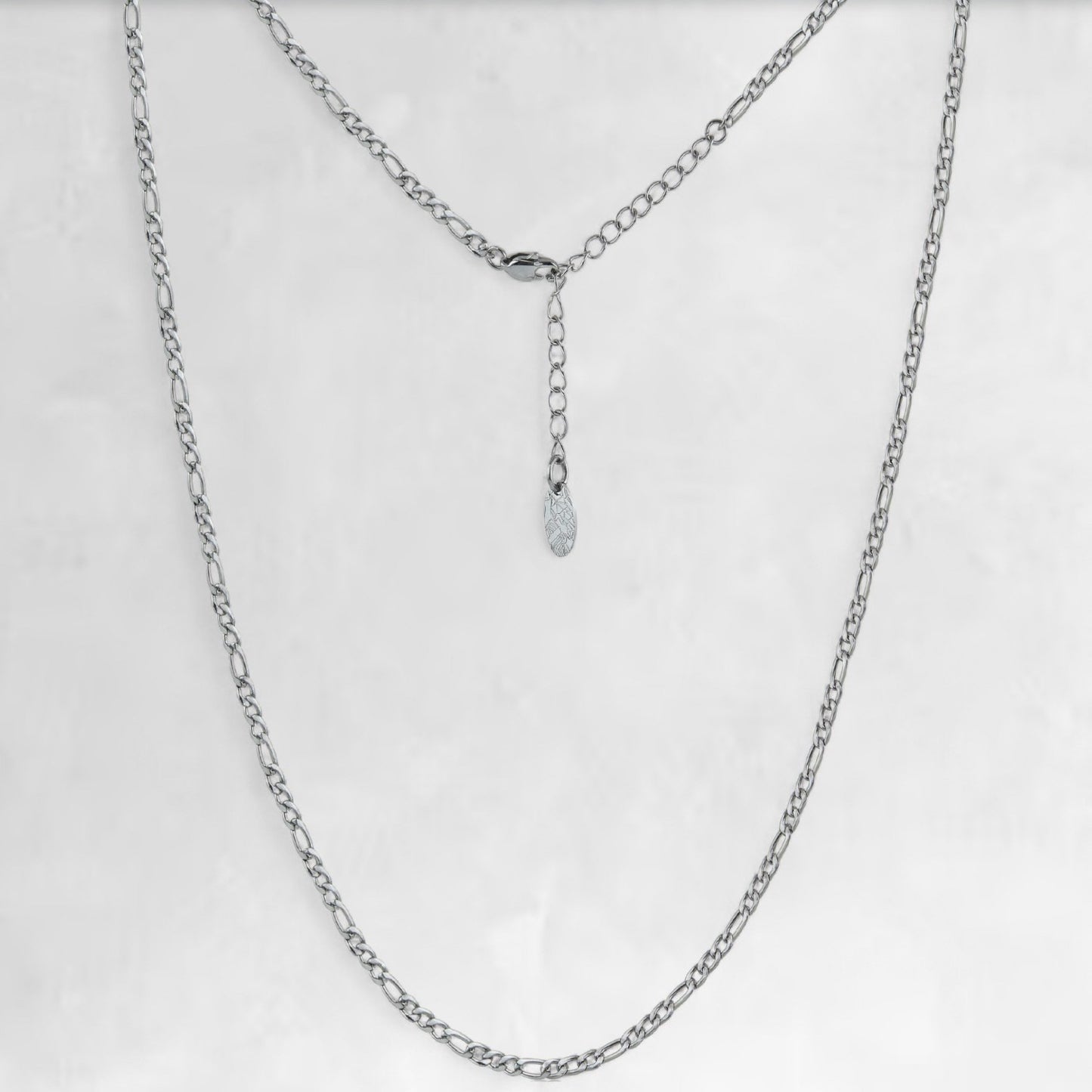 Men's silver figaro layering chain