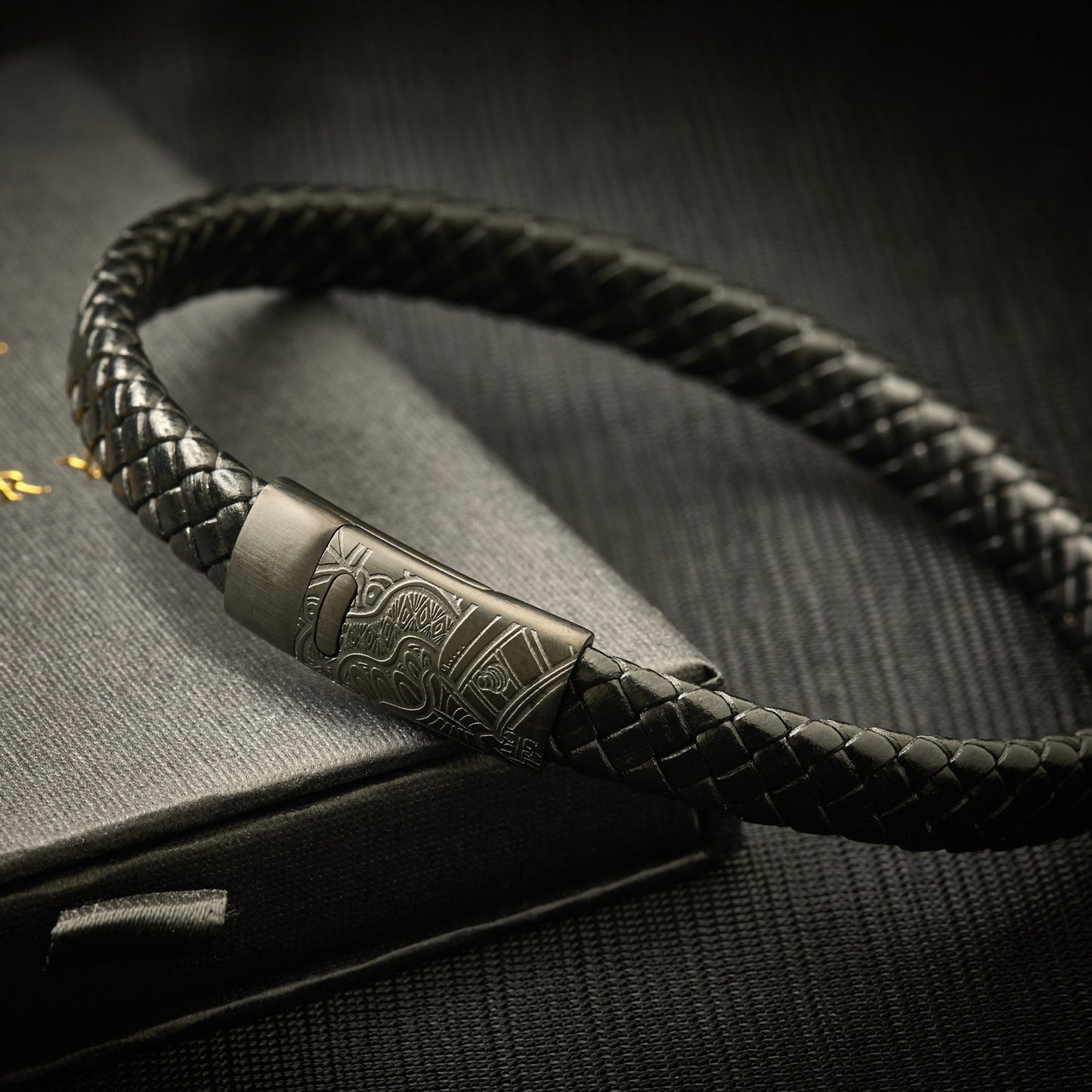 Men's artist-designed Hanover leather bracelet
