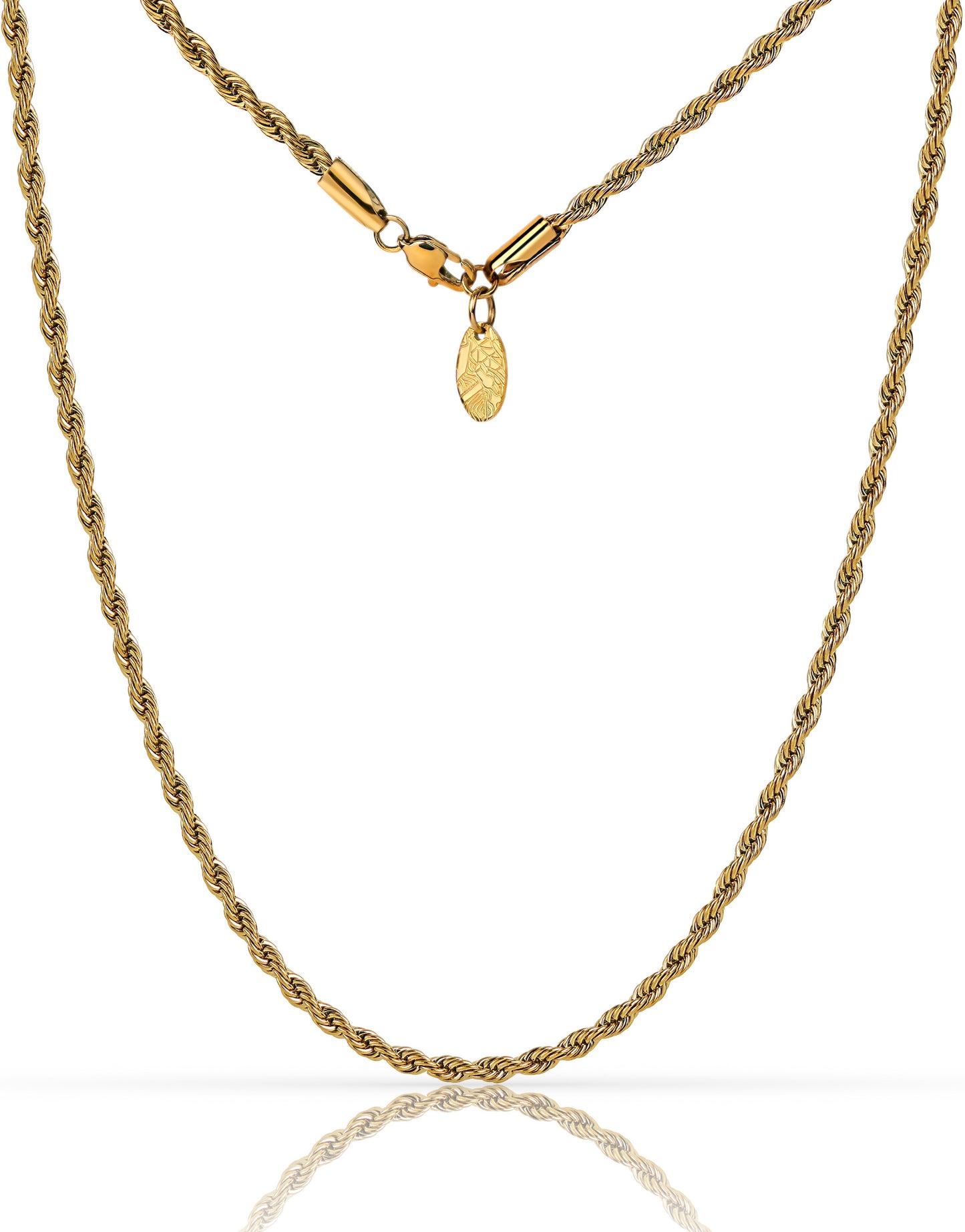 Mens gold stainless steel cross pendant with layering chain set