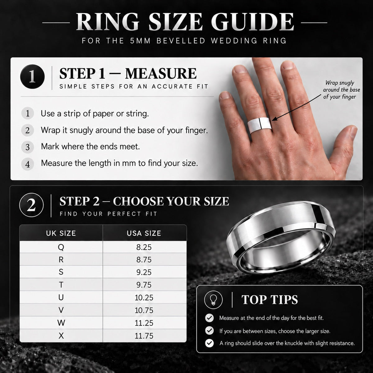 Engravable Men's 5mm Bevelled Titanium Wedding Ring - Forge & FoundryringForge & Foundry