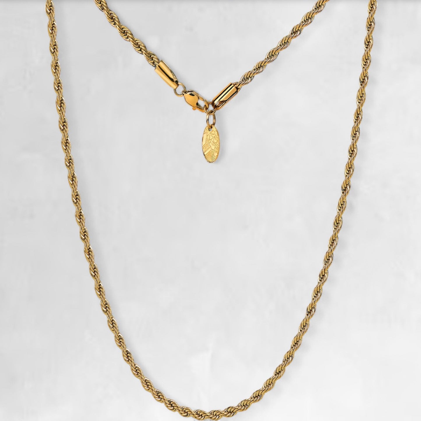 Men's gold rope layering chain necklace