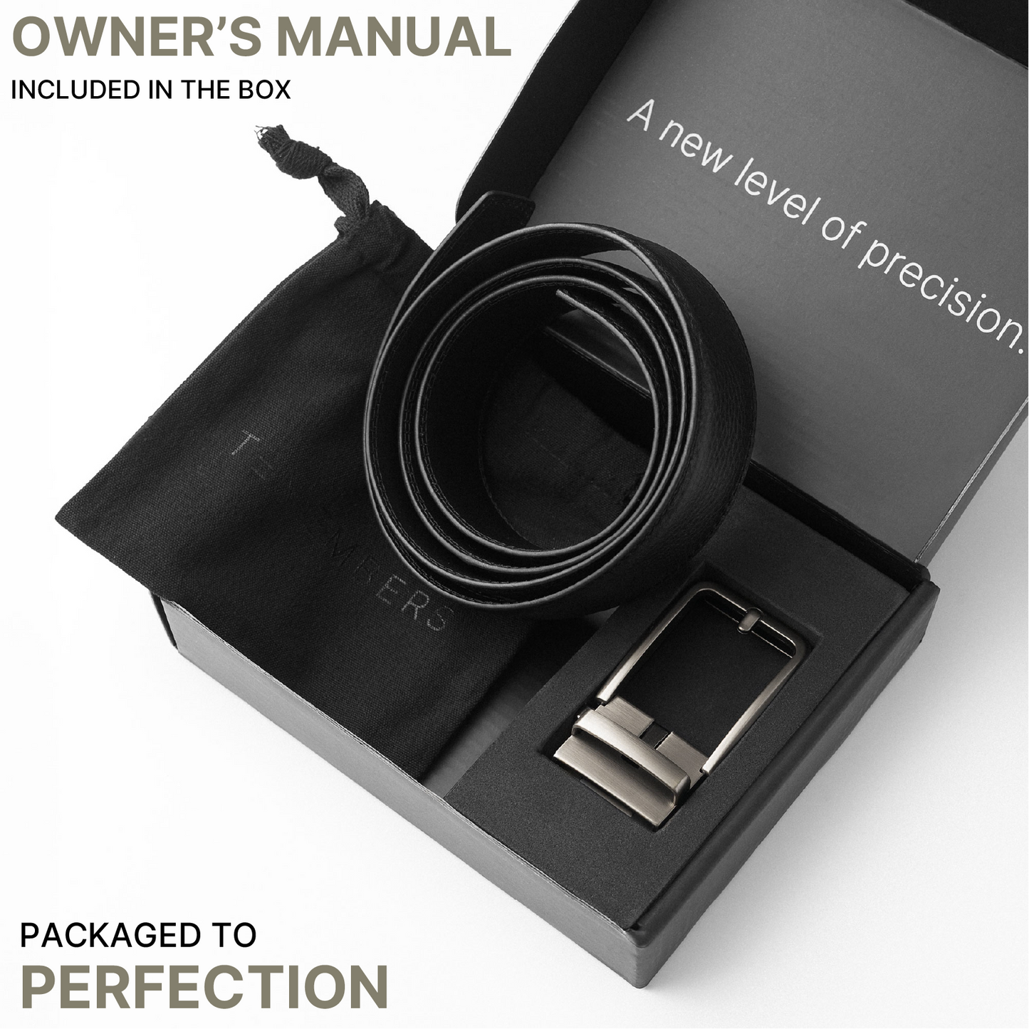 FORGE & FOUNDRY × TEN EMBERS - THE BLACK LEATHER RATCHET BELT