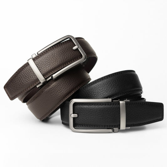 FORGE & FOUNDRY × TEN EMBERS - THE BLACK LEATHER RATCHET BELT