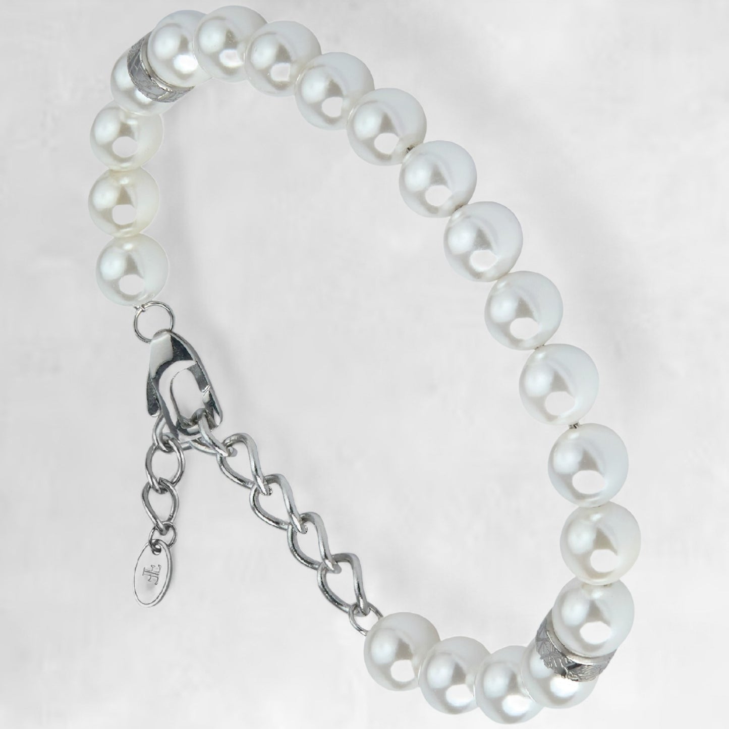 mens adjustable pearl bracelet