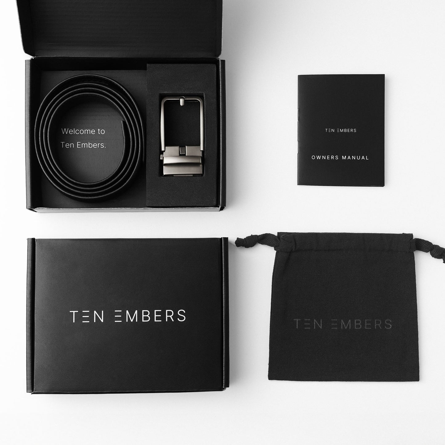 FORGE & FOUNDRY × TEN EMBERS - THE BLACK LEATHER RATCHET BELT