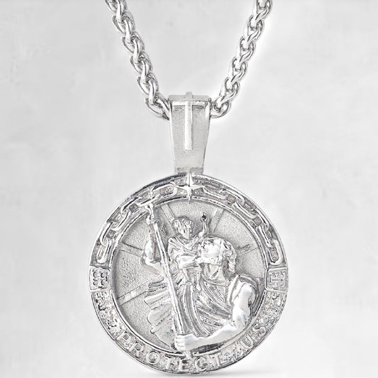 Men's saint Christopher silver pendant 