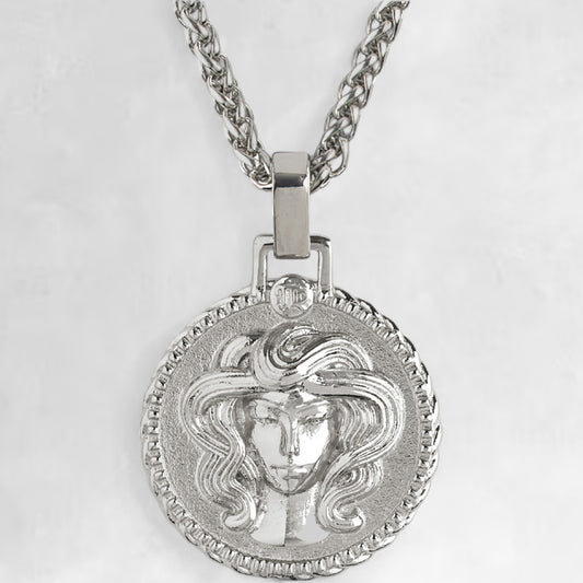 Men's silver Virgo pendant necklace