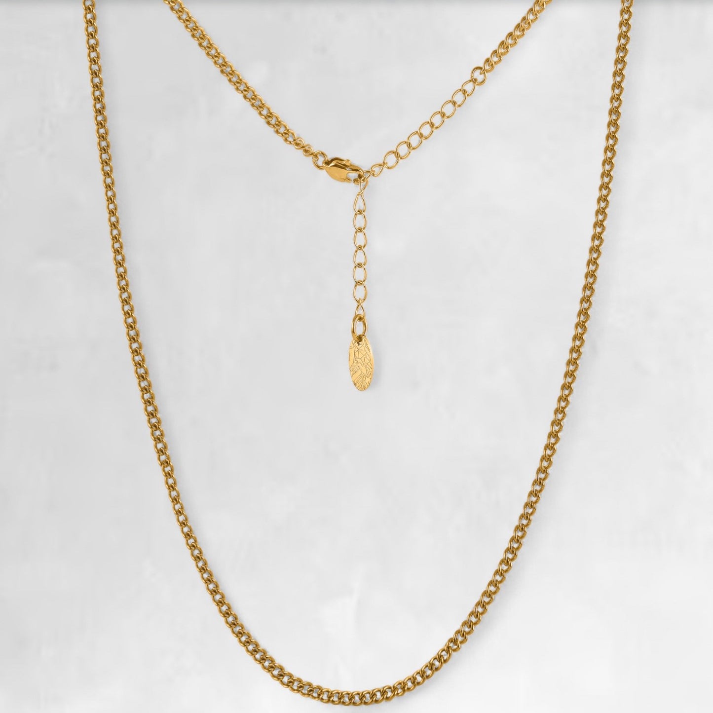 Men's gold cuban layering chain necklace