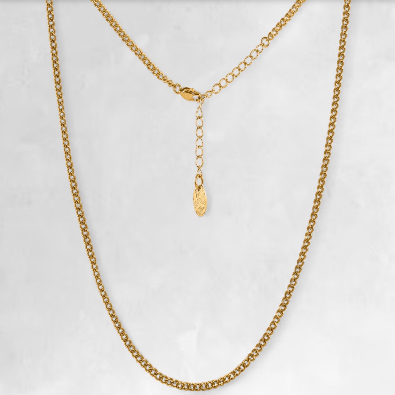 Men's gold cuban layering chain necklace