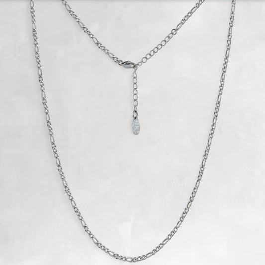 Men's silver figaro layering chain