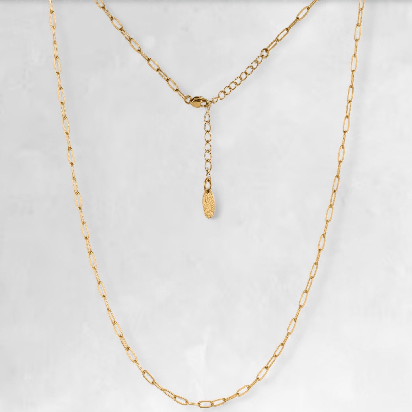 Men's gold paperclip layering necklace chain