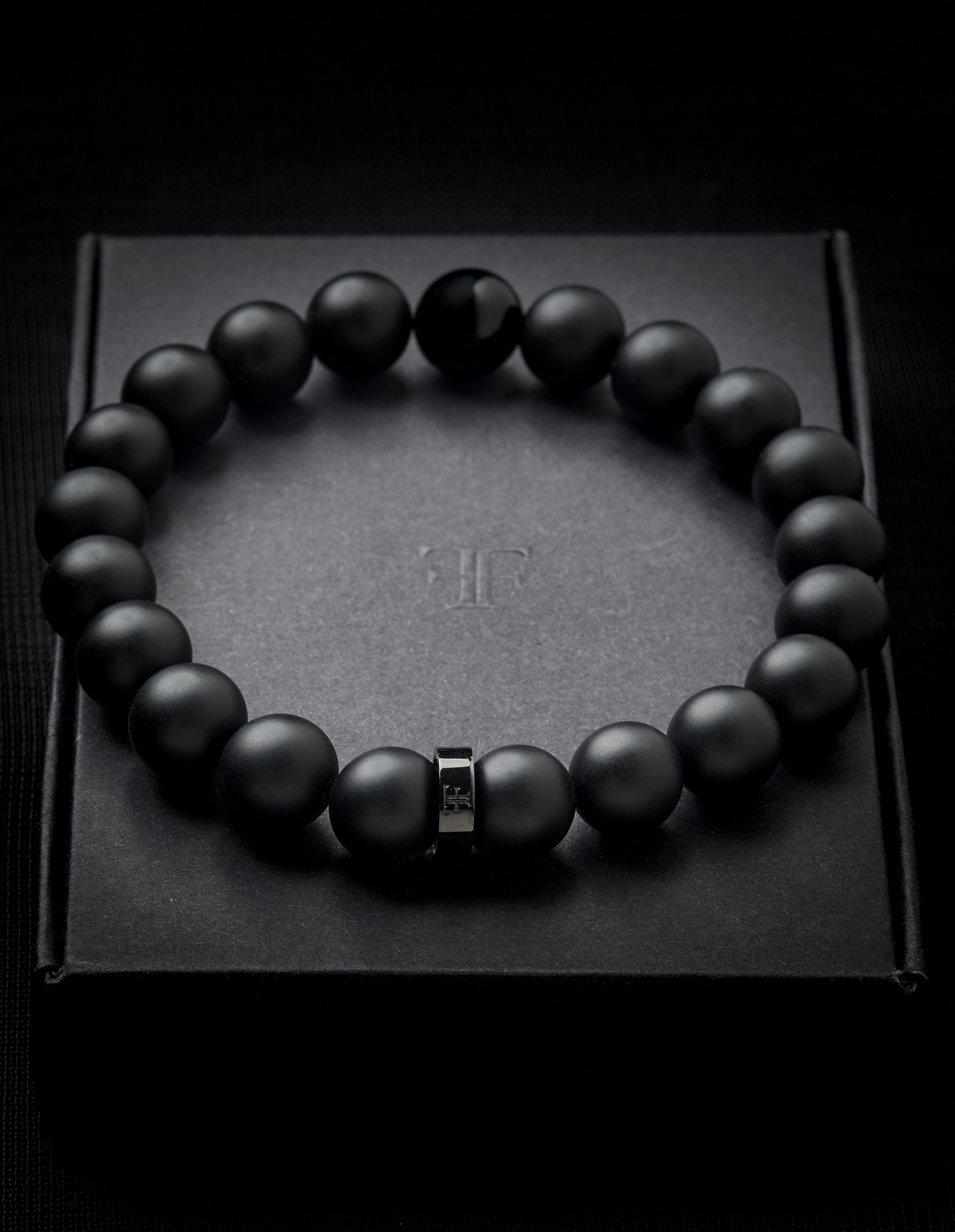 10mm Onyx Bead Bracelet "ANDALUS" - Black