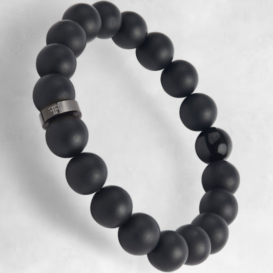 Men's 10mm onyx matte bead bracelet