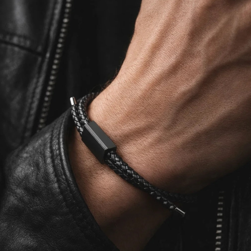 DRAPERS [TWISTED LEATHER - BLACK - PERSONALIZED]