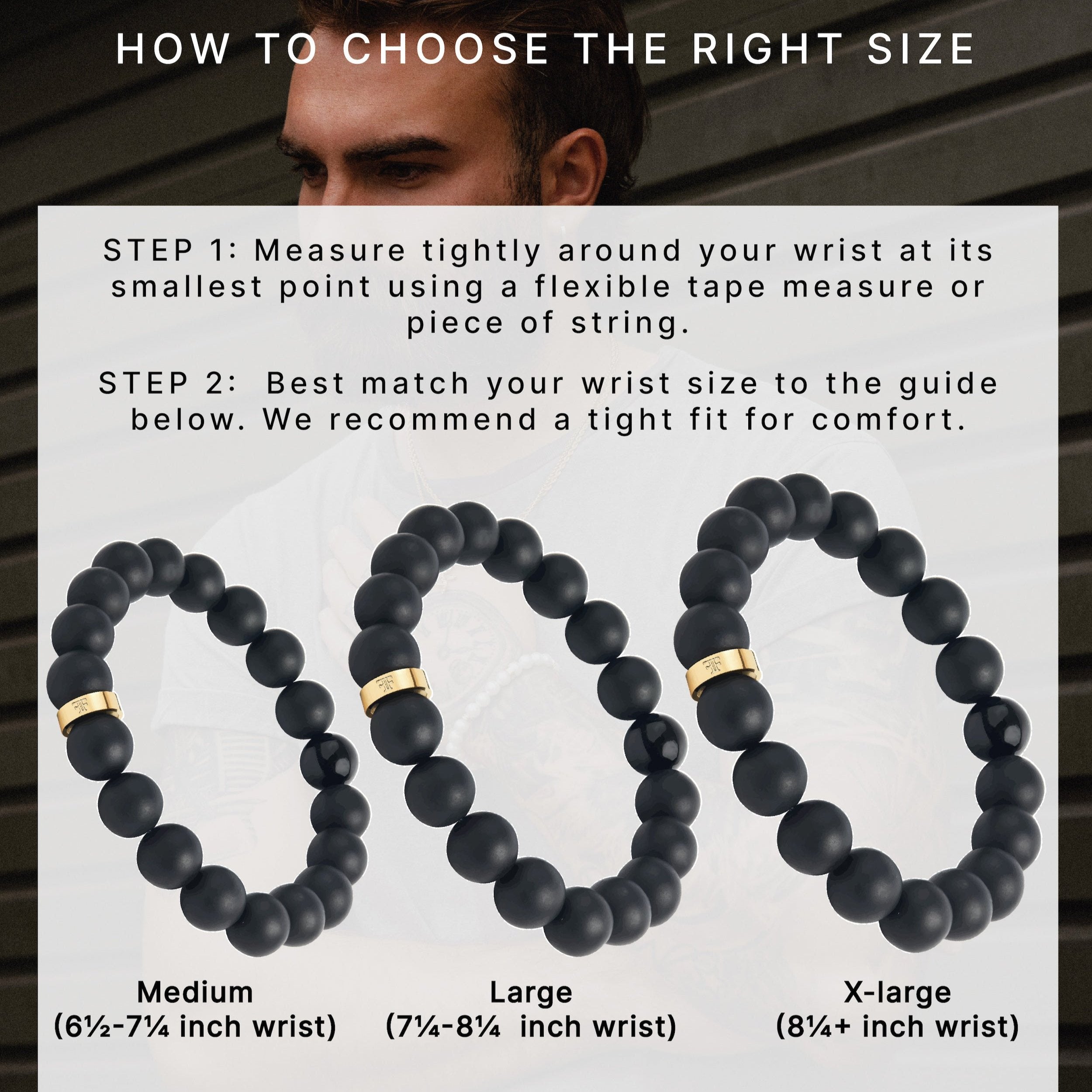Men's Black Onyx Beaded Bracelet – Forge & Foundry Men's Black Onyx Beaded Bracelet – Forge & Foundry