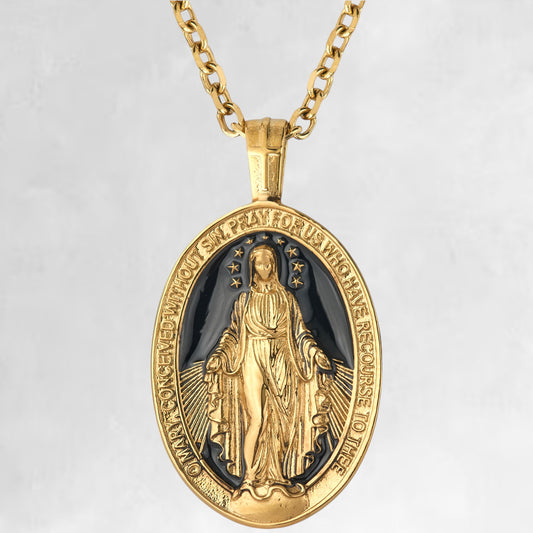 CELESTINE [ ST MARY - OVAL ENAMEL GOLD ]