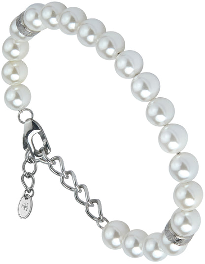8mm Silver Pearl Necklace and Bracelet Collection