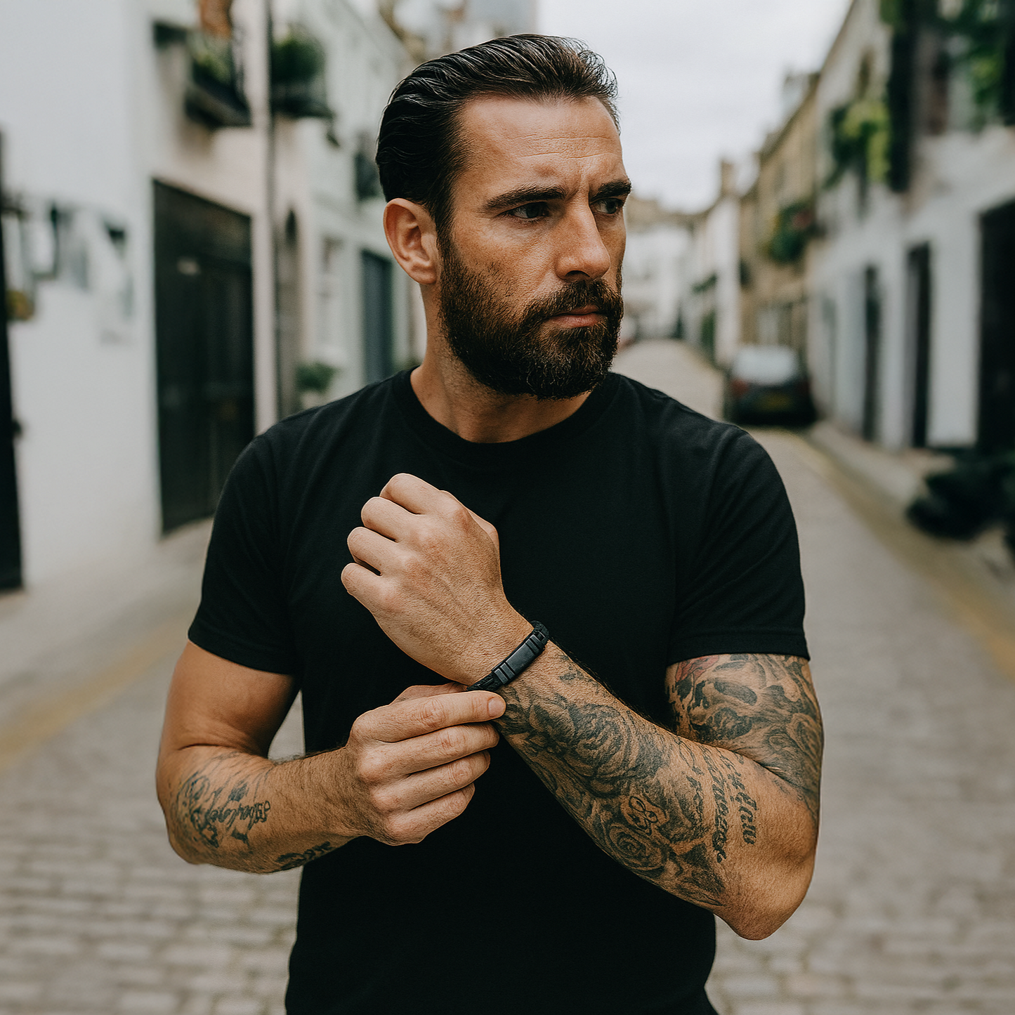 NAVARRO [DOUBLE LEATHER - SILVER]