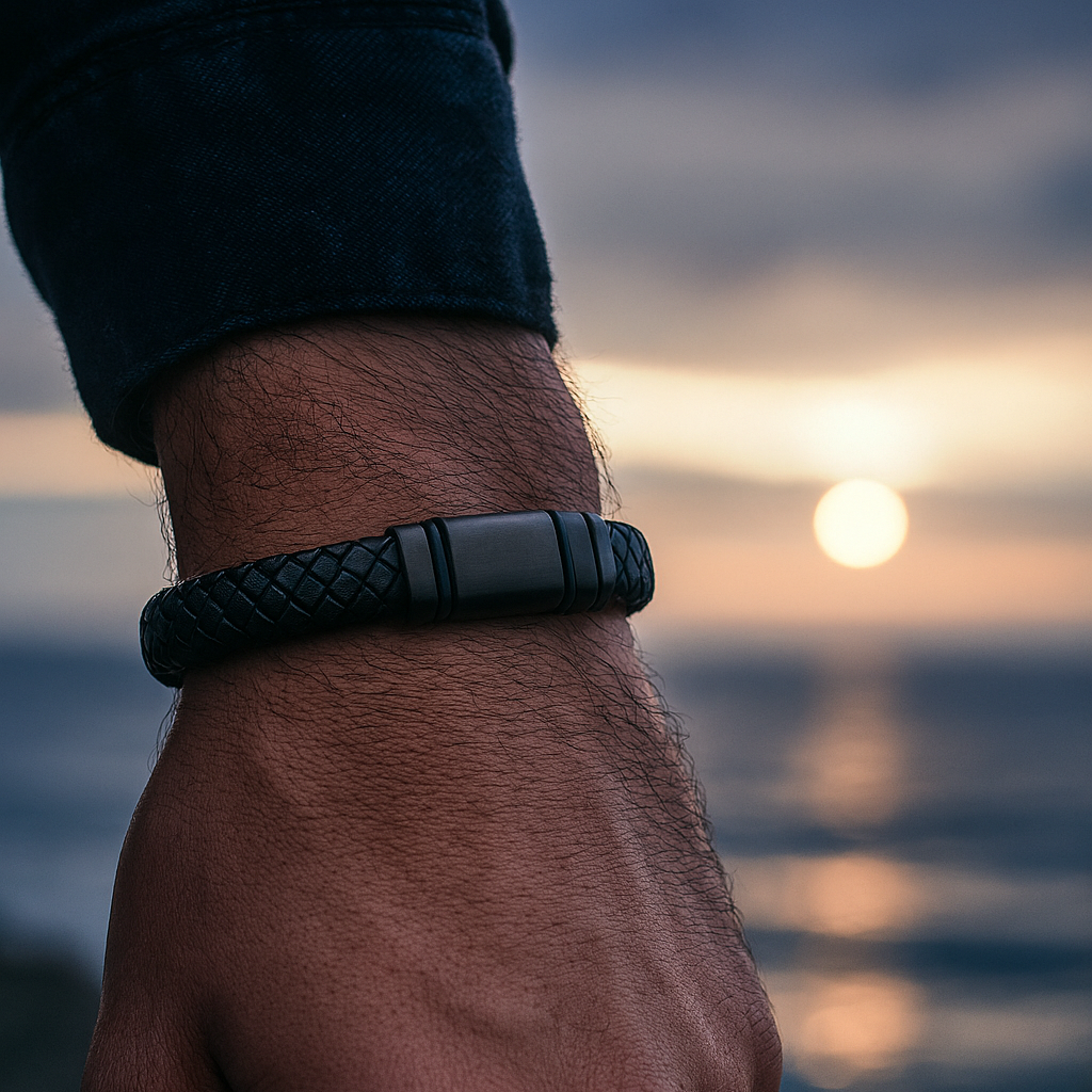 NAVARRO [SINGLE LEATHER - BLACK]