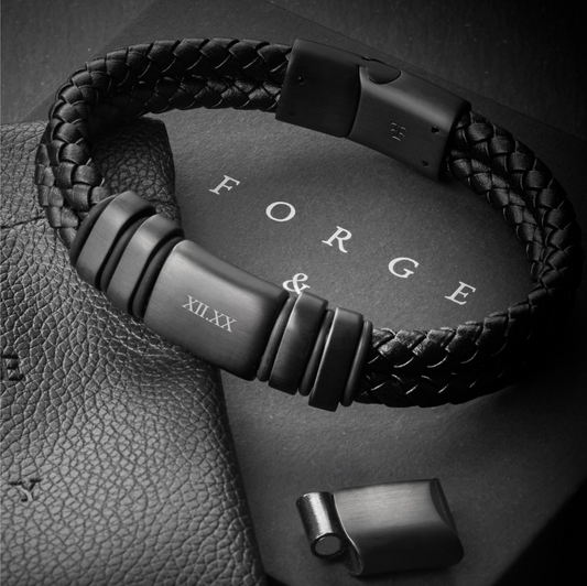 NAVARRO [DOUBLE LEATHER - BLACK - PERSONALIZED]