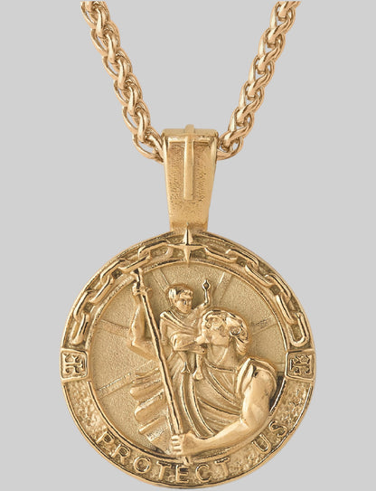 Saint Christopher Pendant - Gold