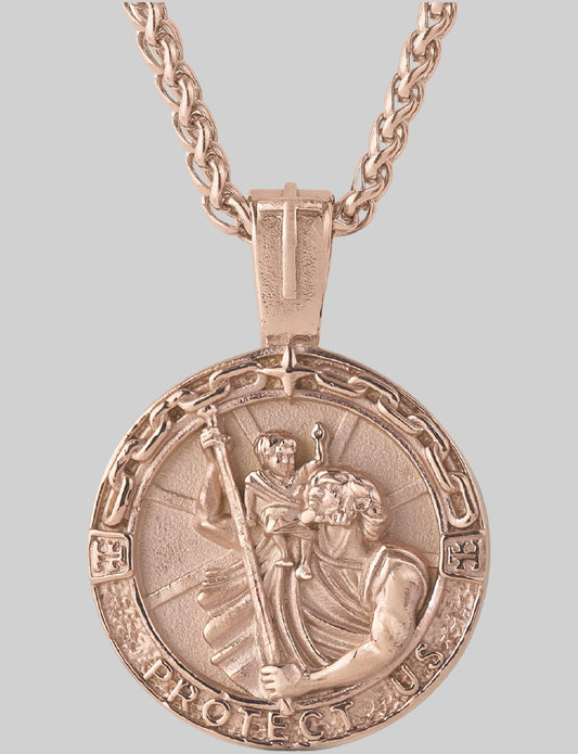 Saint Christopher Pendant - Rose Gold