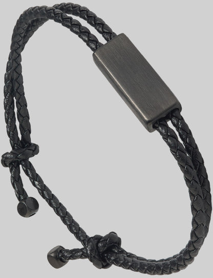 Leather Bracelet "DAPLYN" (Black Clasp)