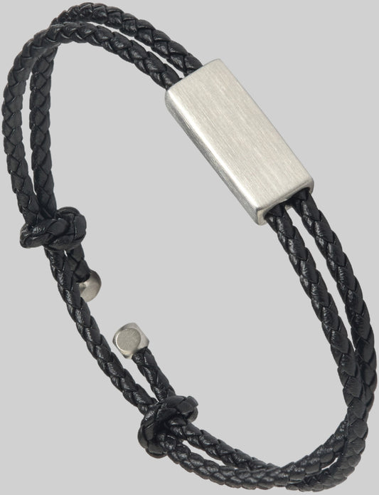 Leather Bracelet "DAPLYN" (Silver Clasp)