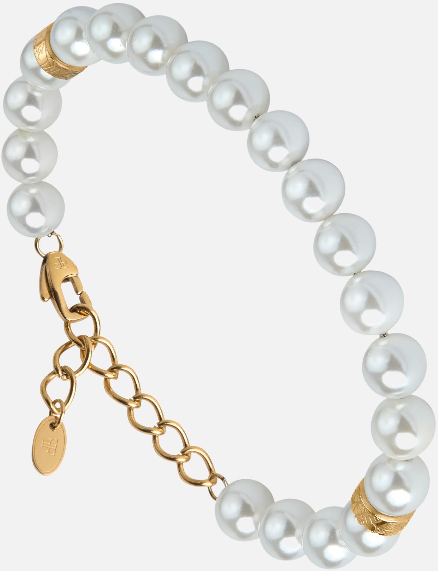 Men's adjustable shell pearl bracelet 