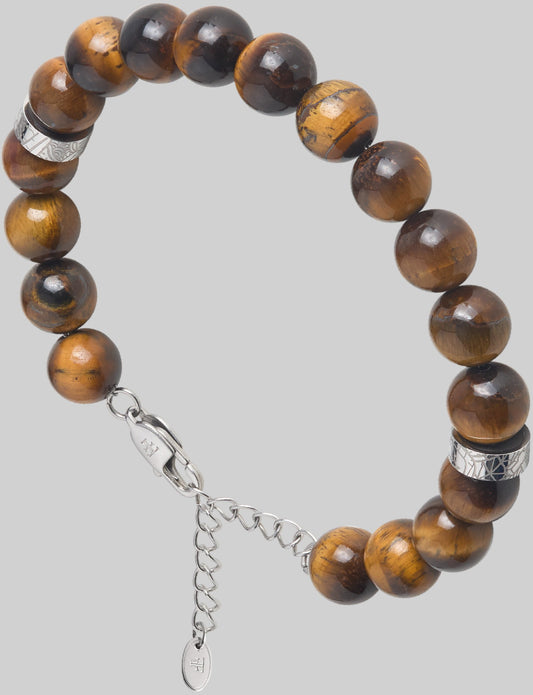 Men's tiger eye bead stone bracelet