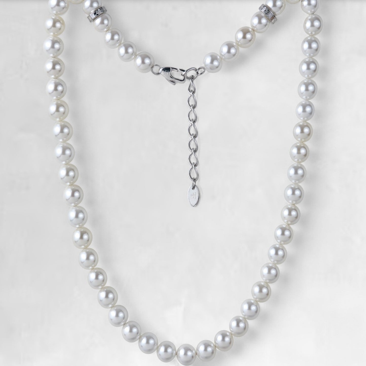 FORTIER [10MM PEARL NECKLACE - SILVER]