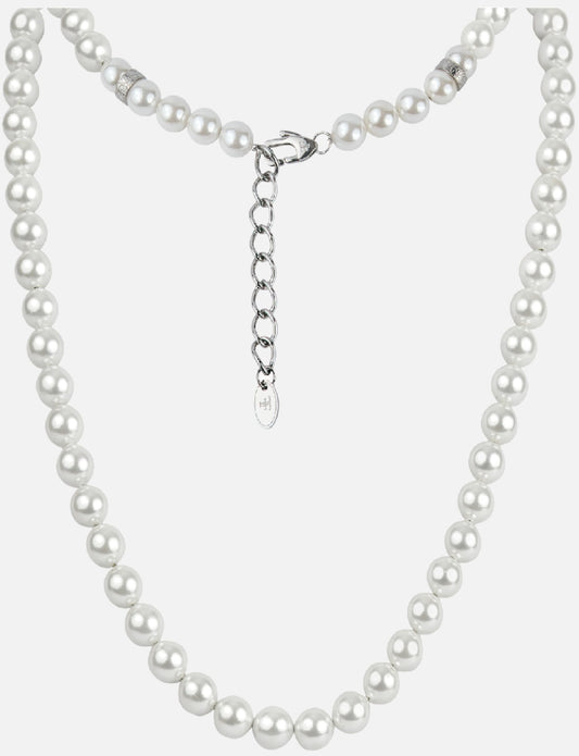 8mm Shell Pearl Necklace "FORTIER" - Silver