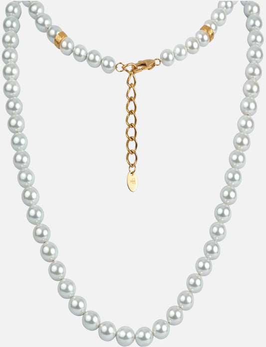 8mm Shell Pearl Necklace "FORTIER" - Gold