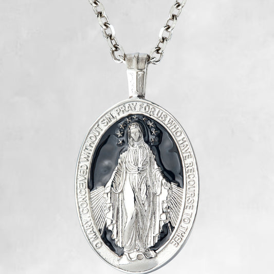 CELESTINE (OVAL ENAMEL - SILVER) - Forge & FoundryPendantForge & Foundry