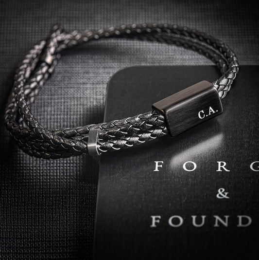 DRAYTON [TWISTED LEATHER - BLACK - PERSONALIZED] - Forge & FoundryLeatherForge & Foundry