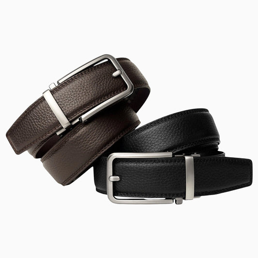 FORGE & FOUNDRY × TEN EMBERS - THE BLACK LEATHER RATCHET BELT - Forge & FoundryLeatherForge & Foundry