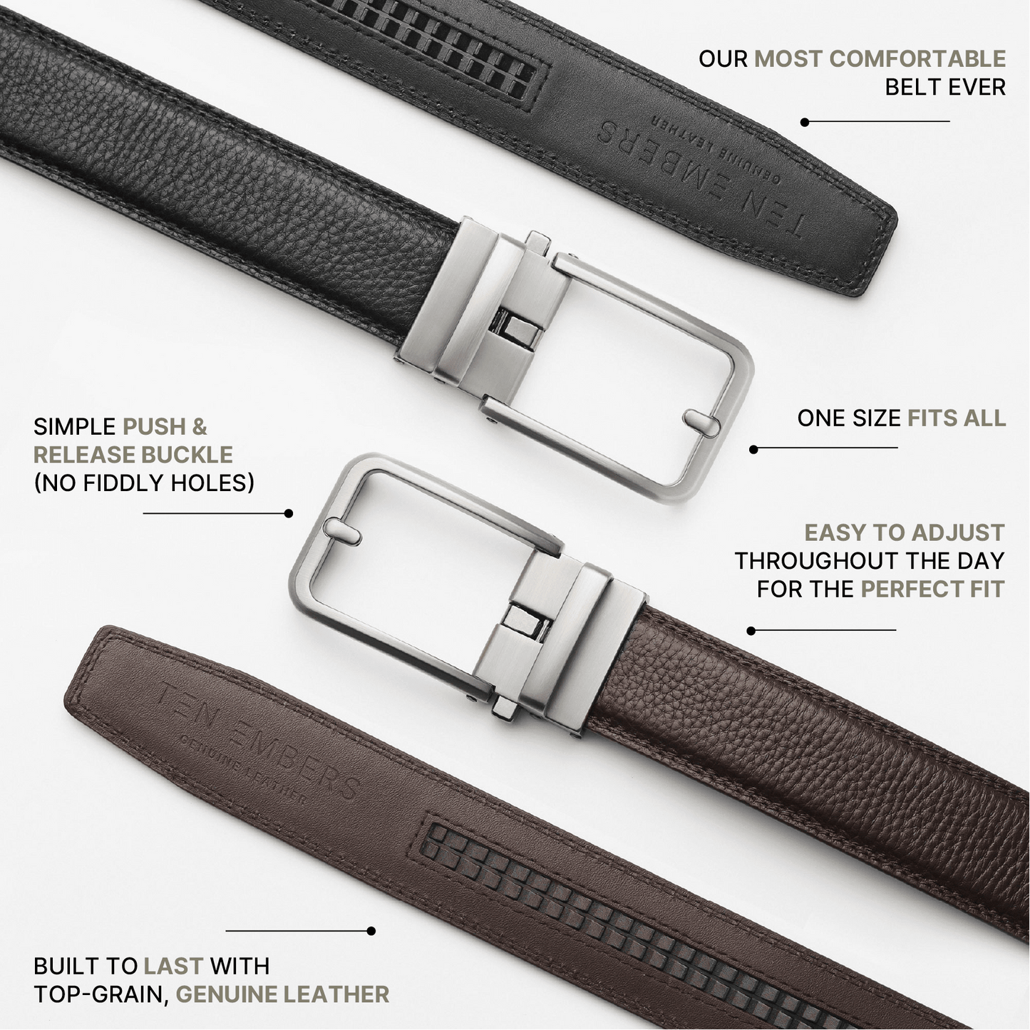 FORGE & FOUNDRY × TEN EMBERS - THE BLACK LEATHER RATCHET BELT - Forge & FoundryLeatherForge & Foundry