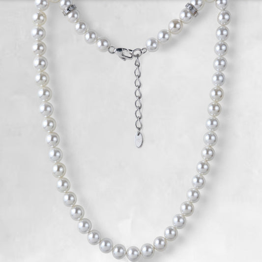 FORTIER [10MM PEARL NECKLACE - SILVER] - Forge & FoundryPearlForge & Foundry