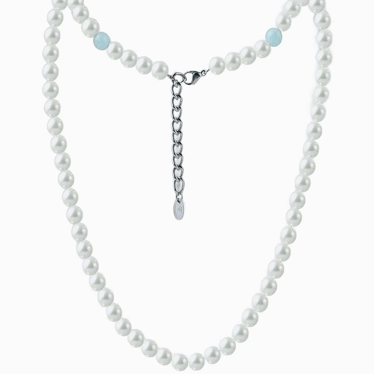 FORTIER [8MM PEARL NECKLACE - AQUAMARINE] - Forge & FoundryPearlForge & Foundry