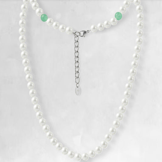 FORTIER [8MM PEARL NECKLACE - GREEN AVENTURINE] - Forge & FoundryPearlForge & Foundry