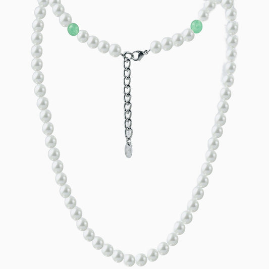 FORTIER [8MM PEARL NECKLACE - GREEN AVENTURINE] - Forge & FoundryPearlForge & Foundry