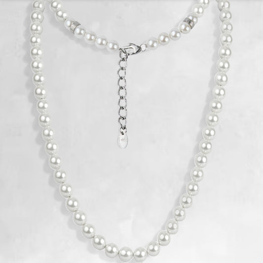 FORTIER [8MM PEARL NECKLACE - SILVER] - Forge & FoundryPearlForge & Foundry