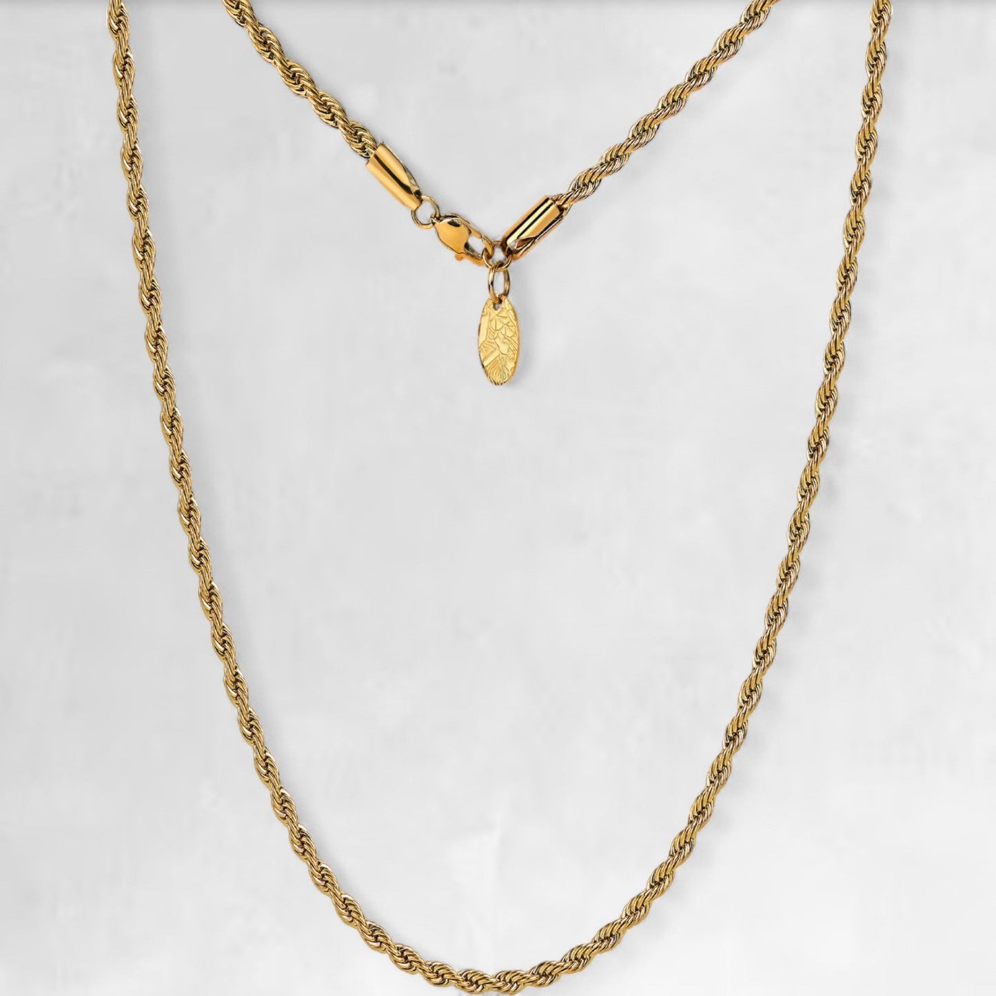 Men's gold rope chain necklace 