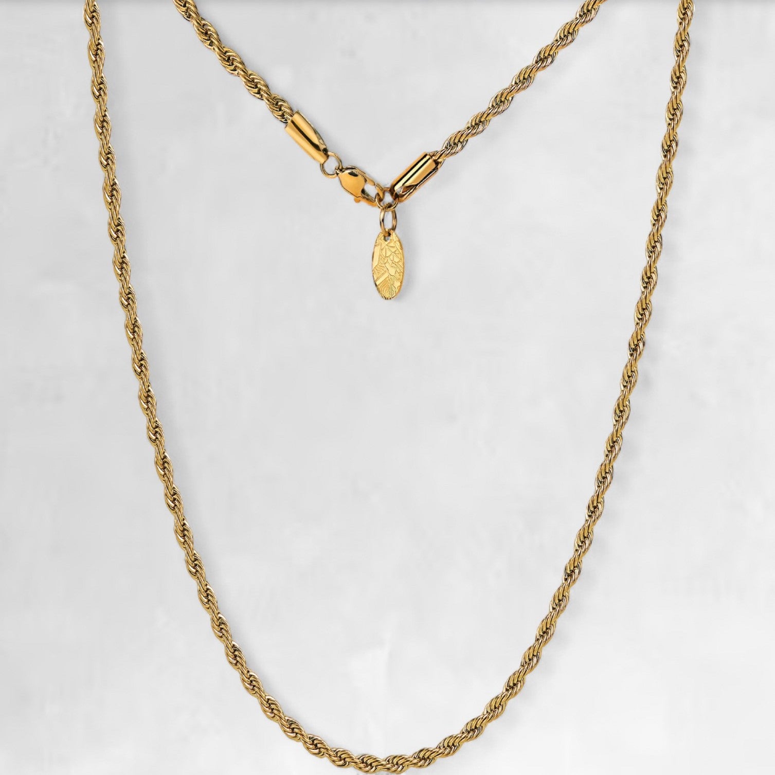 Men's gold rope chain necklace 