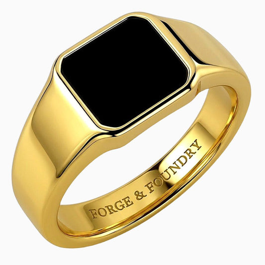 GOLD ONYX SIGNET RING - Forge & FoundryringForge & Foundry