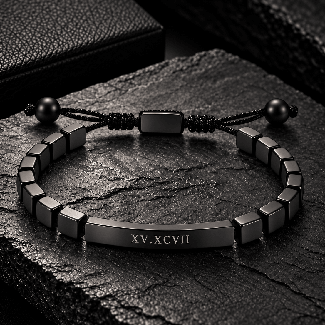 HARLAN PERSONALISED BLACK HEMATITE BRACELET - Forge & FoundryPersonalisedForge & Foundry
